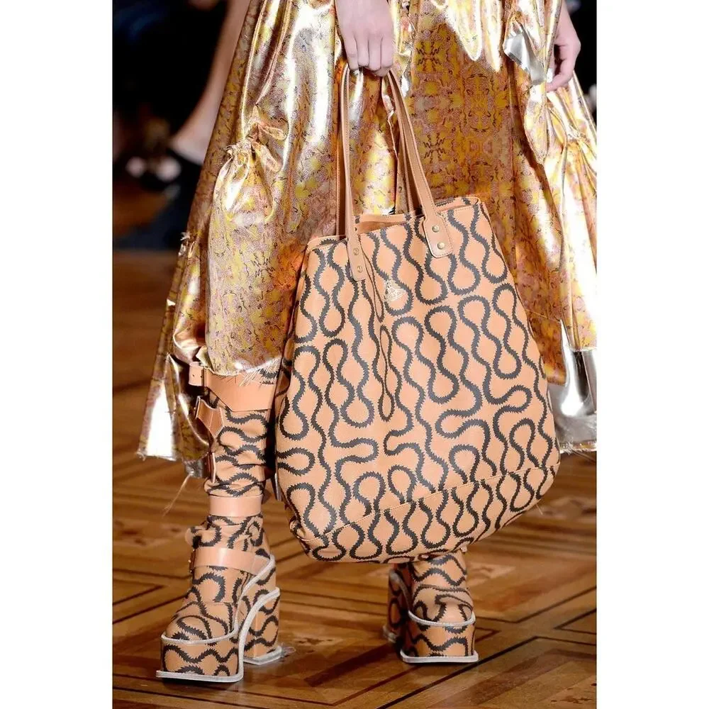 Vivienne Westwood Runway 2013 Pirate Clomper Squiggle Print Platform Boots 36